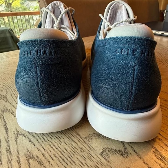 Cole Haan 2.Zerogrand Shoes Mens 14M Blue/ Gray Nubuck Perforated Oxford Sneaker - Picture 5 of 5